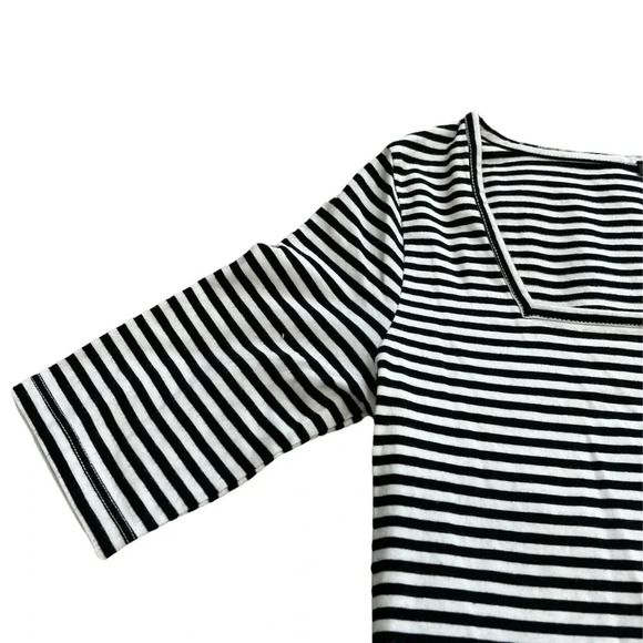 Halogen Black White Square Neck Juliette Stripe Top XS - Picture 2 of 3